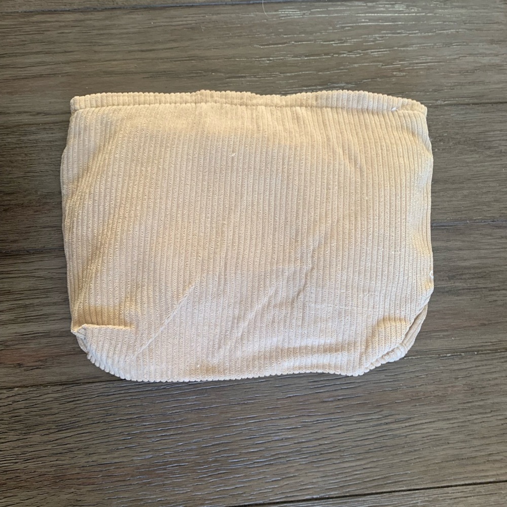 Corduroy Zip Pouch with Eye Patches 2 available specify color grey or off white - Picture 7 of 8